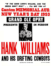 Hank Williams at the Grand Ole Opry bootleg poster